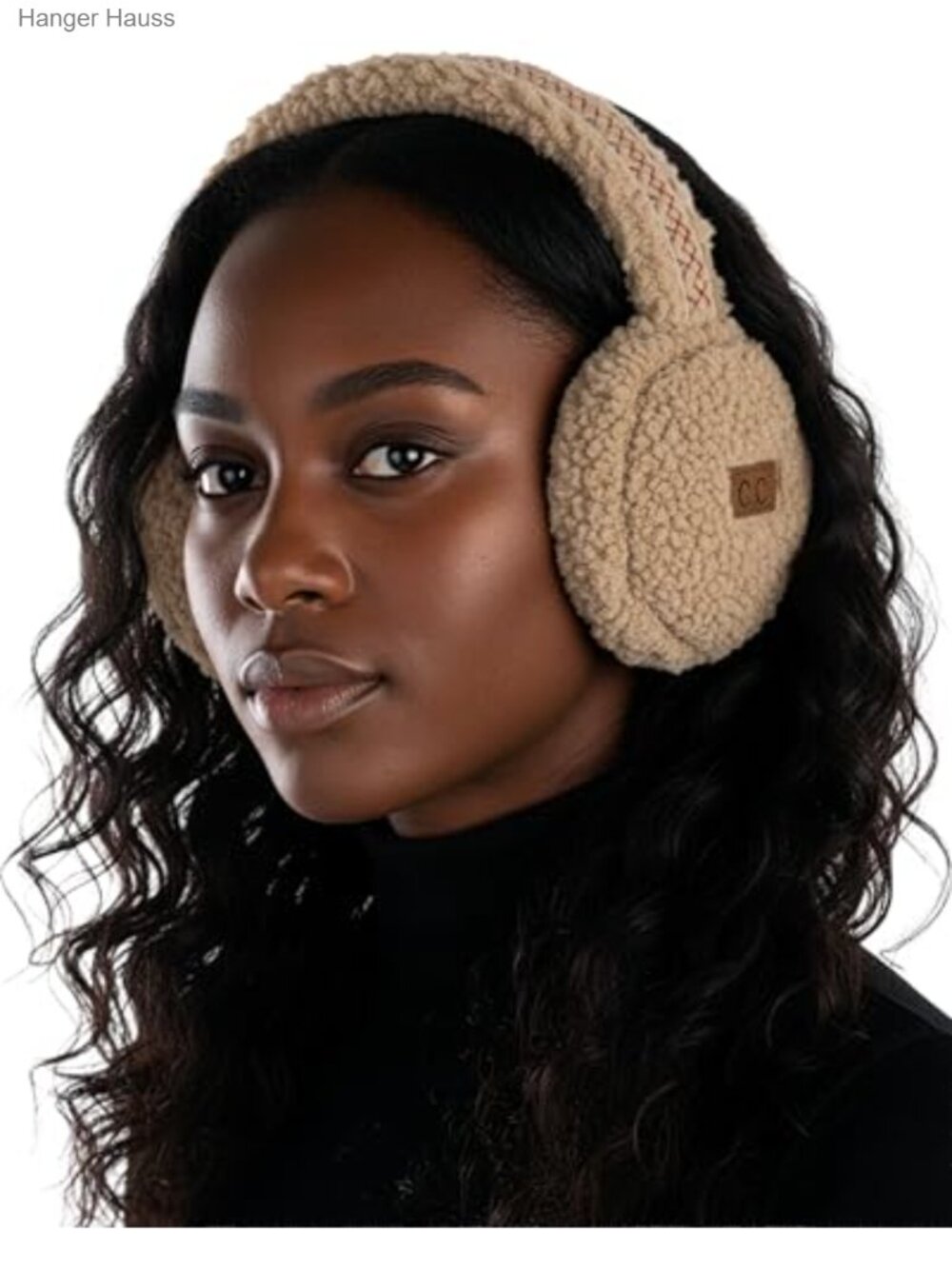 Sherpa & Suede Winter Earmuffs Faux Fur Warm Headband for Cold Weather